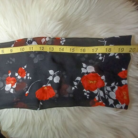 Torrid Floral Print Chiffon Dress Graphic Poppies Size 0 - Picture 10 of 11